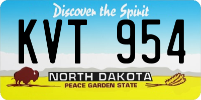 ND license plate KVT954