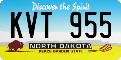 ND license plate KVT955