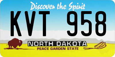 ND license plate KVT958