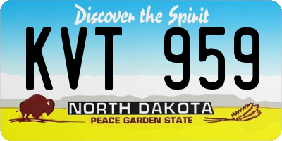ND license plate KVT959