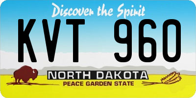 ND license plate KVT960