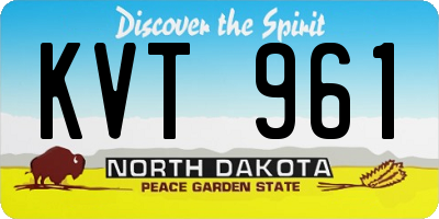 ND license plate KVT961