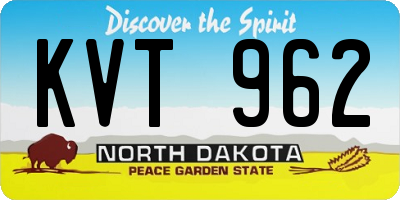 ND license plate KVT962