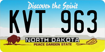 ND license plate KVT963