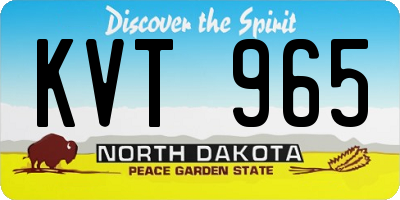 ND license plate KVT965