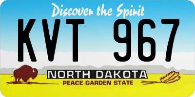 ND license plate KVT967