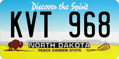 ND license plate KVT968