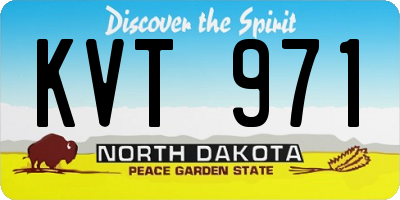 ND license plate KVT971