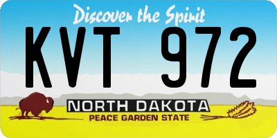 ND license plate KVT972