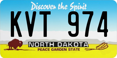 ND license plate KVT974