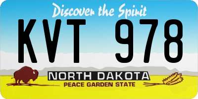 ND license plate KVT978