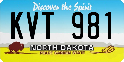 ND license plate KVT981