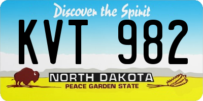 ND license plate KVT982