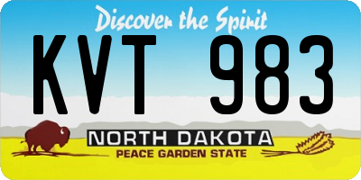 ND license plate KVT983