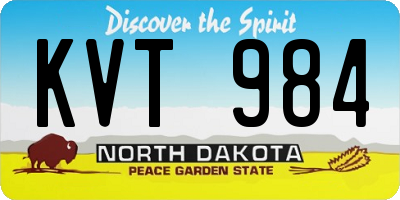 ND license plate KVT984
