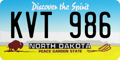 ND license plate KVT986