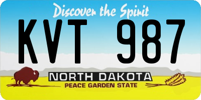 ND license plate KVT987