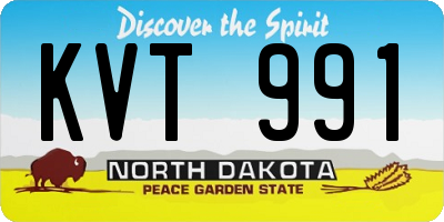 ND license plate KVT991