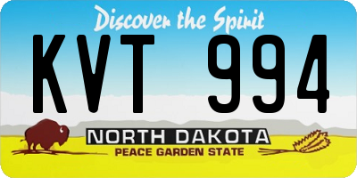 ND license plate KVT994