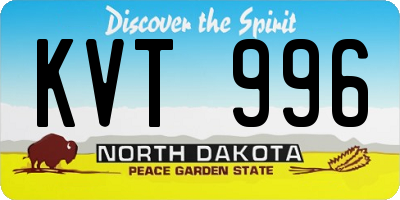 ND license plate KVT996