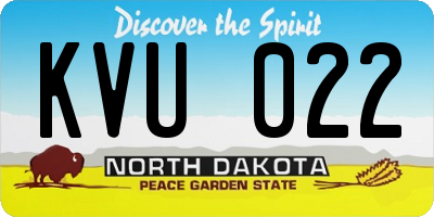 ND license plate KVU022