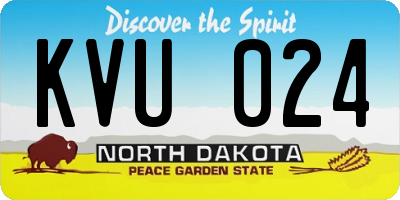ND license plate KVU024