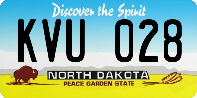 ND license plate KVU028