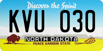 ND license plate KVU030