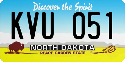 ND license plate KVU051