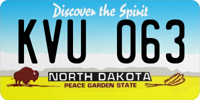 ND license plate KVU063