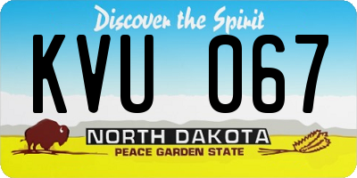 ND license plate KVU067