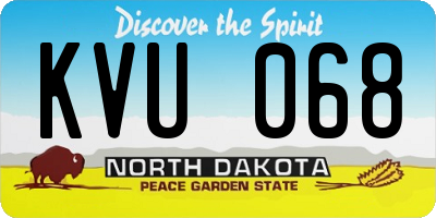 ND license plate KVU068