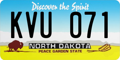 ND license plate KVU071