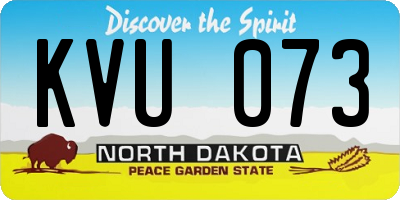 ND license plate KVU073