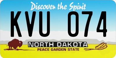 ND license plate KVU074