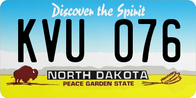 ND license plate KVU076