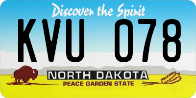 ND license plate KVU078