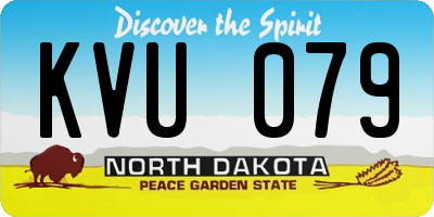 ND license plate KVU079