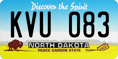 ND license plate KVU083