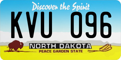 ND license plate KVU096
