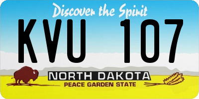 ND license plate KVU107