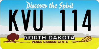 ND license plate KVU114