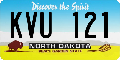 ND license plate KVU121