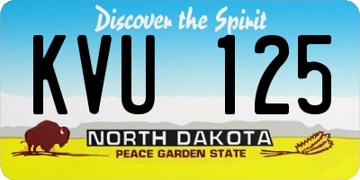 ND license plate KVU125