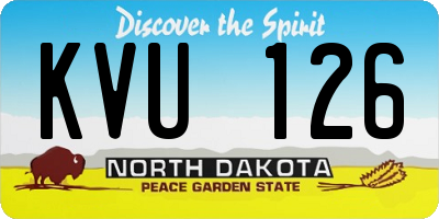 ND license plate KVU126