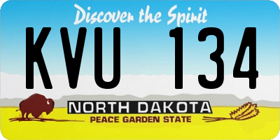ND license plate KVU134