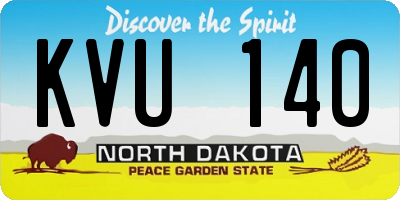 ND license plate KVU140