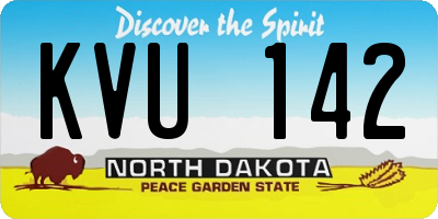 ND license plate KVU142