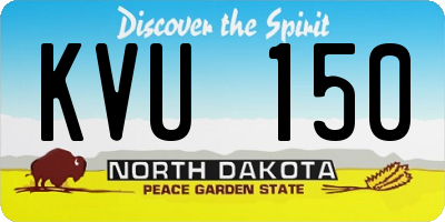 ND license plate KVU150