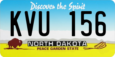 ND license plate KVU156